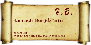 Harrach Benjámin névjegykártya