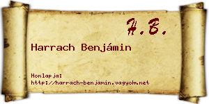 Harrach Benjámin névjegykártya